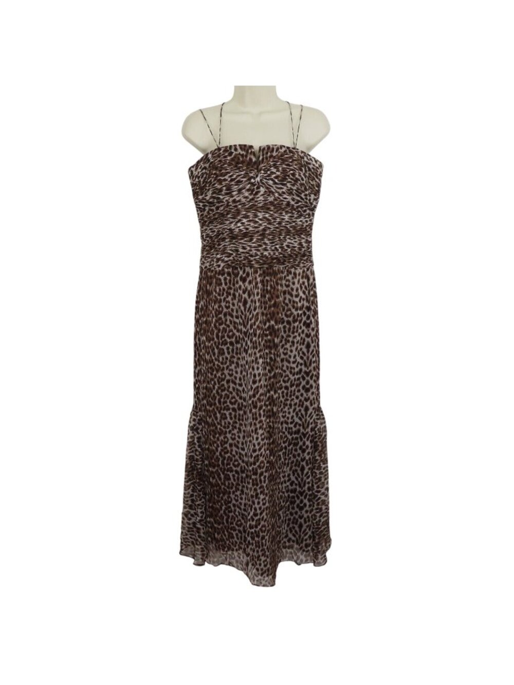 JS Collections Womens 8 Animal Leopard Cheetah Print Spaghetti Strap Shift Dress